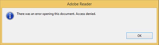 Adobe Reader ไม่สามารถเปิดไฟล์ PDF error opening - Access denined