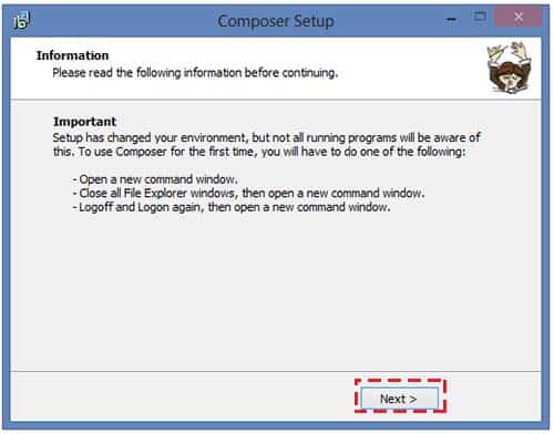 วิธีติดตั้งโปรแกรม Composer Dependency Manager for PHP