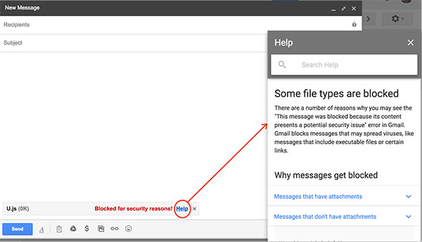 Gmail จะไม่อนุญาตให้แนบไฟล์ javascript (.js) 