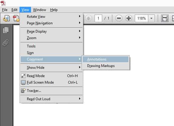 วิธีเปิดใช้งานเครื่องมือ Annotations ใน Adobe Reader XI