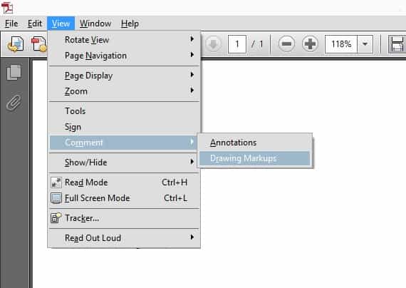 วิธีเปิดใช้งานเครื่องมือ Drawing Markups ใน Adobe Reader XI