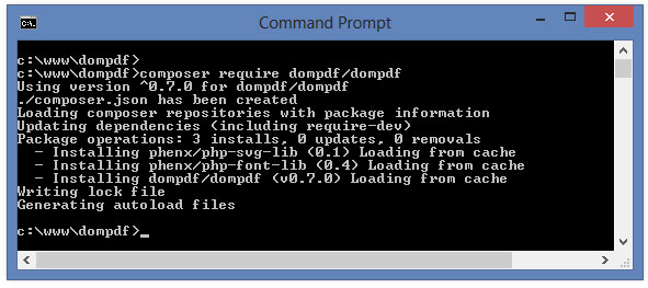 วิธีติดตั้ง Dompdf - PHP ด้วย Composer